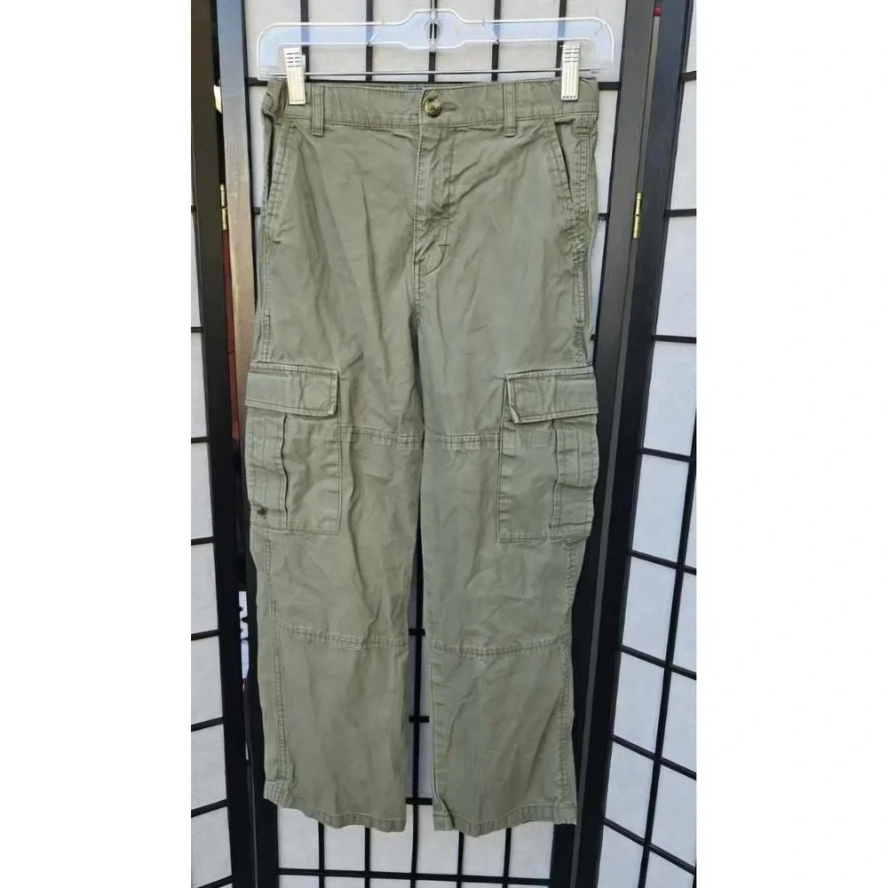 OLD NAVY Olive Green Cargo Pants Boys Size‎ 12 Baggy Utility Style